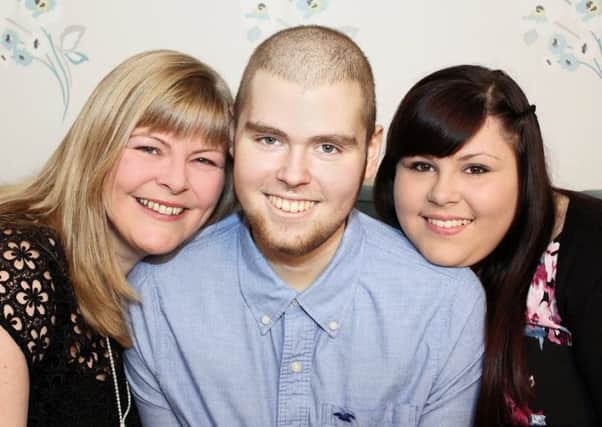 Jak Trueman  with mum Allison and sister Aimie. Picture: contributed