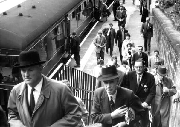 Passengers leaving Morningside Station in 1961.