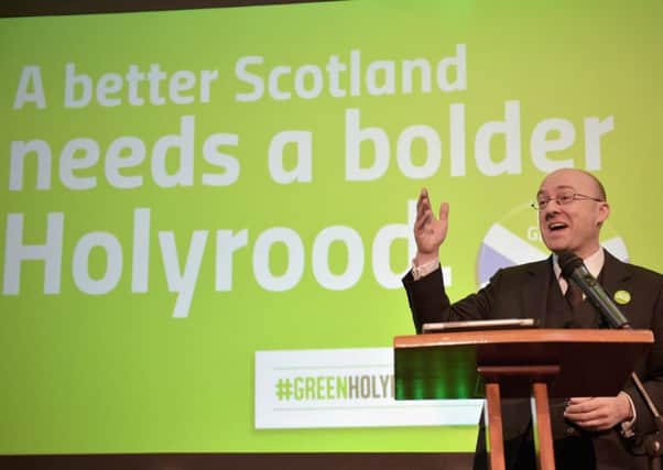 Patrick Harvie launches the Scottish Green Party  Holyrood election campaign. Picture: Getty
