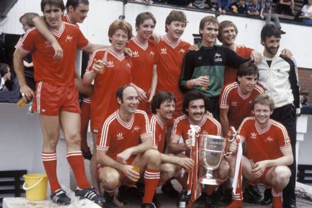 Steve Cowan, fourth right in the top row, was part of a successful Aberdeen side in the 80s. Pic: SNS