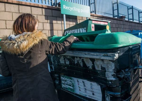 The recycling point at Morrisions Piershill. Picture: Ian Georgeson