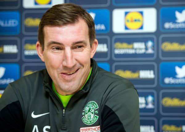Hibs head coach Alan Stubbs doesn't think there's an awful lot between his team and Hearts. Pic: SNS