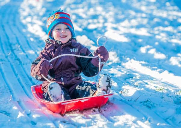 Sonny Craig, 3, enjoys some sledging. Picture: Ian Georgeson