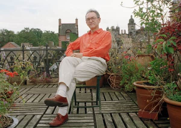 Julian Spalding pictured in his rooftop garden in 1998 has threatened to leave his Grassmarket home if buskers arent brought under control. Picture: Neil Hanna