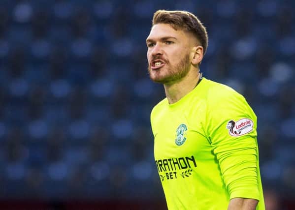 Mark Oxley will be looking to earn his 17th clean sheet of the season on Sunday when Hibs host bottom-club Alloa. Pic: SNS