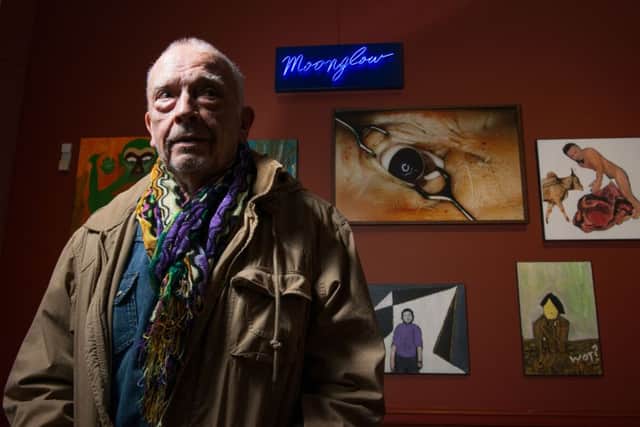 David Bailey with images from his exhibition. Picture: Andrew O'Brien