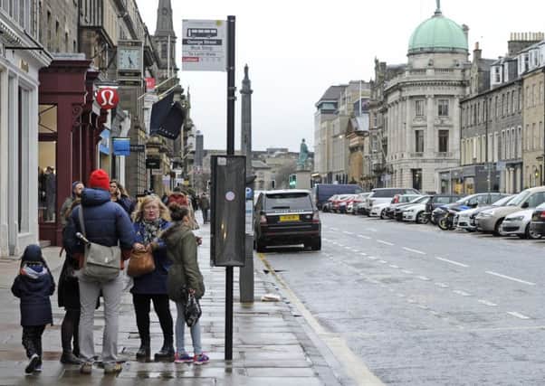 One of the bus stops in George Street. Picture: Neil Hanna