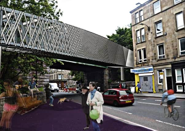 An artist's impression of the proposed bridge over Dalry Road. Picture: contributed