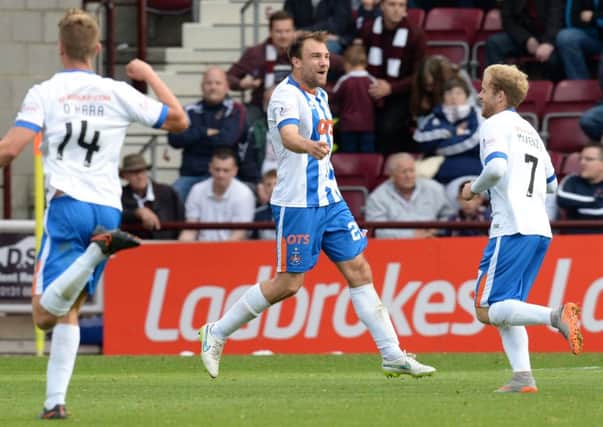 Conrad Balatoni scored the equaliser as Kilmarnock grabbed a point off Hearts at Tynecastle back in October