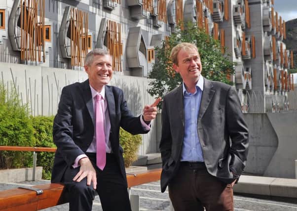 Willie Rennie, left, with UK Lib Dem leader Tim Farron. Picture: Neil Hanna