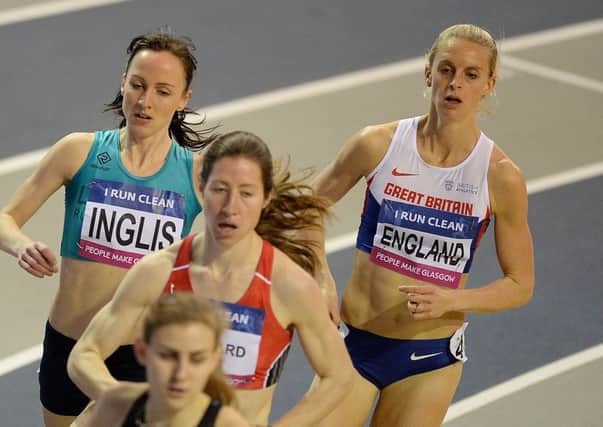 Sarah Inglis competed against Hannah England  in the women's 1500m final in Glasgow. Picture: John Devlin