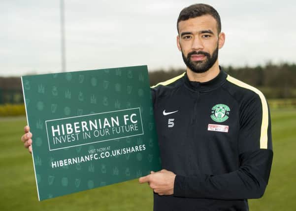 Liam Fontaine was relaxed as he promoted the Hibs share scheme