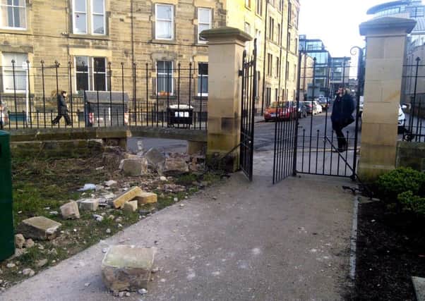 The damaged wall on Gardners Crescent. Picture: Julia Palmer