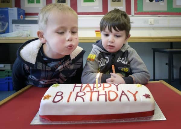 Lewis Wishart and Lennon Hogg celebrate their birthday... finally. Picture: Jane Barlow