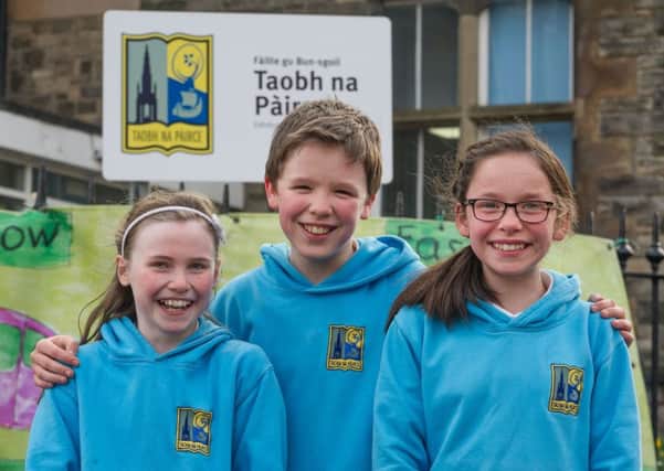 These Gaelic school pupils from Taobh Na Pairce primary are happy to be going to Gillespie's after all. Picture: Scott Taylor
