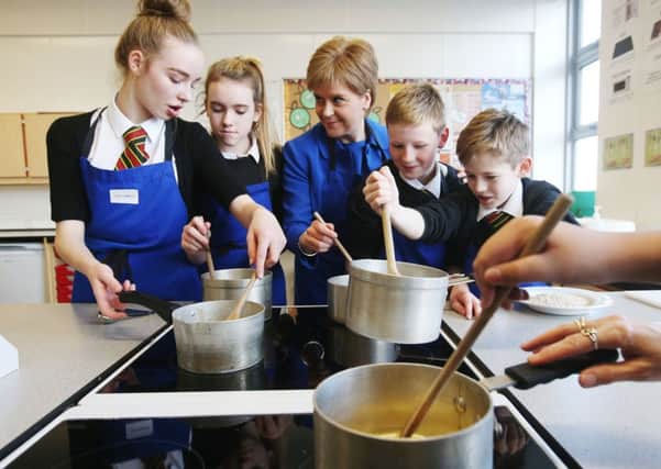 Nicola Sturgeon outlined her plans for local taxation during a visit to Lasswade High School. Picture: Andrew Milligan/PA Wire