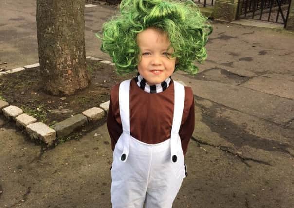Aiden looks fab as an Oompa Lumpa from Roald Dahl's Charlie and the Chocolate Factory. Picture: Arlene Marshall Howie/Facebook