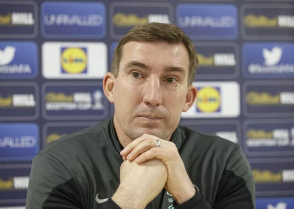 Hibs manager Alan Stubbs looks forward to the William Hill Scottish Cup Quarter Final. Picture: Steve Welsh