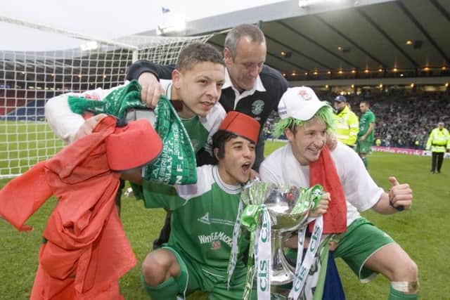 Moroccan duo Abdessalam Benjelloun and Merouane Zemmama party with Guillaume Beuzelin and kitman Tam McCourt. Pic: SNS