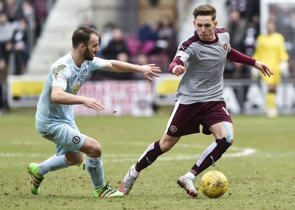 Hearts' Sam Nicholson is one of a clutch of Jambos called into the Scotland Under-21 squad. Pic: SNS
