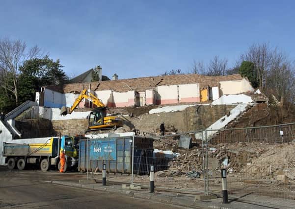 Demolition of the Lugton Inn, early 2012