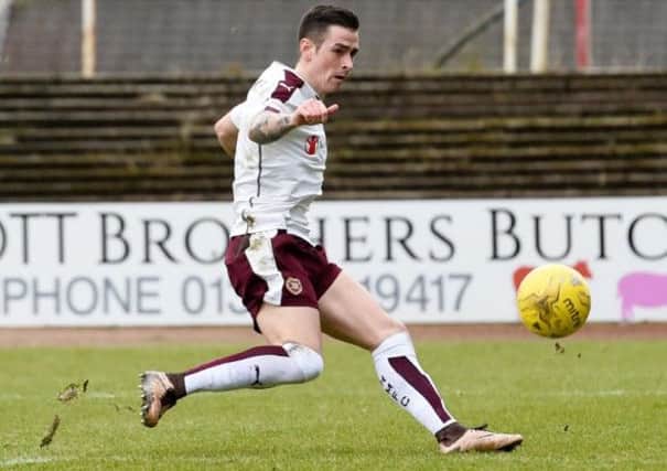 Hearts' Jamie Walker opens the scoring. Picture: SNS Group