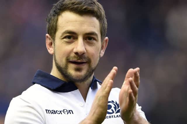 Greig Laidlaw applauds the fans at full time. Picture: Ian Rutherford