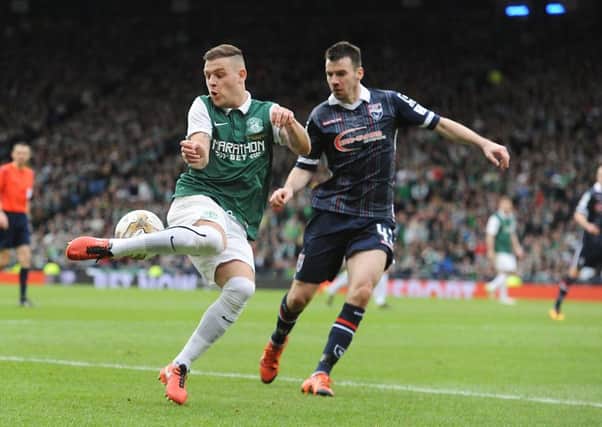 Anthony Stokes came close with a strike for Hibs in the second half that couldve changed the game. Pic: John Devlin