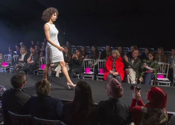 Models on the catwalk during the Jenners/House of Fraser S/S16 collections fashion show in the marquee at the Mound.  Picture: Ian Rutherford