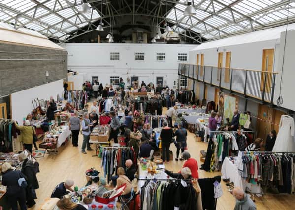 The flea market at the Out of the Blue drill hall.