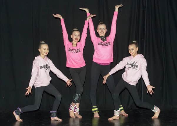 Abbi Howard, Serena McCall, Eve Roberts and Ellie Fergusson attended the Abby Lee Miller class. Picture: Scott Taylo