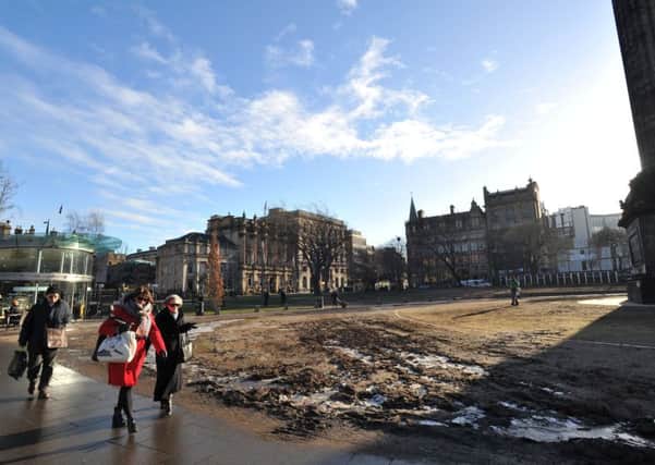 St Andrew Square has been churned into mud during the 2014/15 Edinburgh Christmas/Hogmanay celebrations. Picture: Ian Rutherford