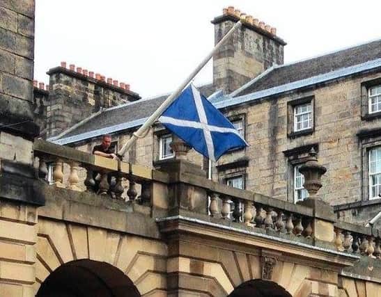 Flags are lowered at the City Chambers. Picture: Edinburgh City Council.