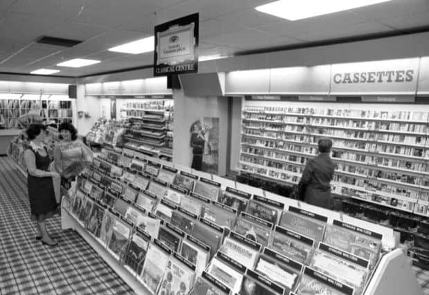 Big shops such as John Menzies store in Princes Street also boasted record departments, April 1979.