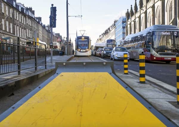 The end of the tram line at York Place.  Picture: Jane Barlow