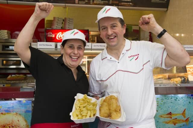 Chip shop of the year winner, Eatalias, owner Ida Scarano and her husband Roberto. Picture: Lesley Martin