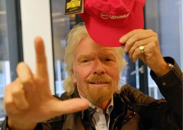 Richard Branson shows his support for 

Lewis Vaughan. Picture: contributed
