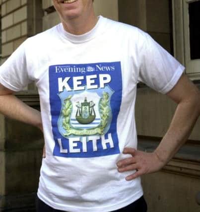 Malcolm Chisholm in his Keep Leith t-shirt. Picture: Bill Henry