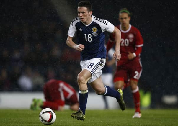 Hibs' John McGinn played very well on his Scotland debut. Pic: SNS