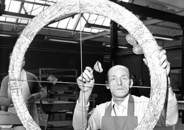 The early stages of a poppy wreath being made in 1967. Picture: TSPL