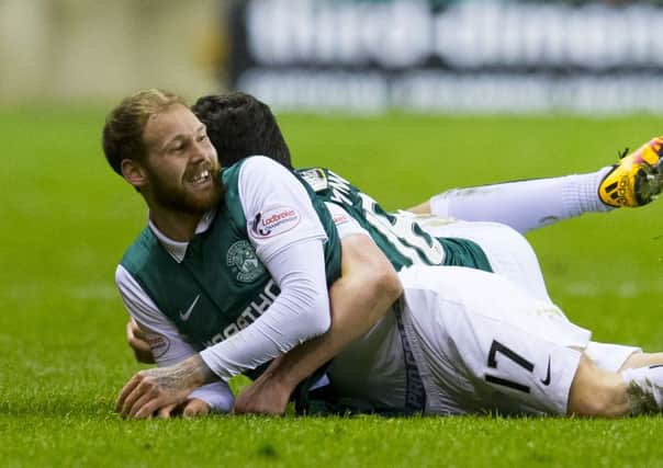 Martin Boyle celebrates his superb winner as Hibs fought back from a goal down to beat Livingston 2-1 at Easter Road