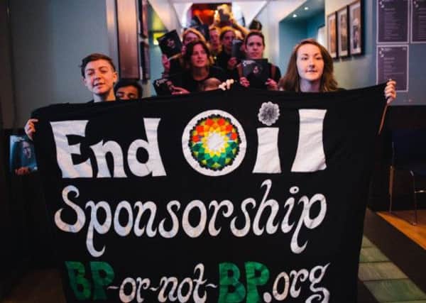 Protesters invaded the Hub to condemn BP's Festival links. Picture: Andrew Perry