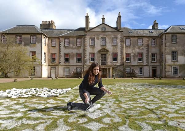 Student Jessica Gasson's lawn stencil on the grounds of Newhailes House. Picture: Neil Hanna