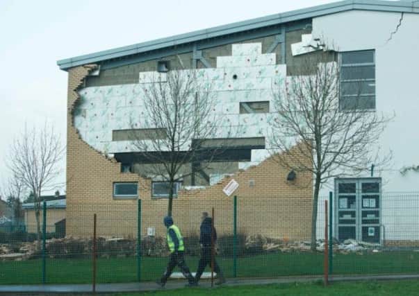 The damage at Oxgangs Primary. Picture: Toby Williams