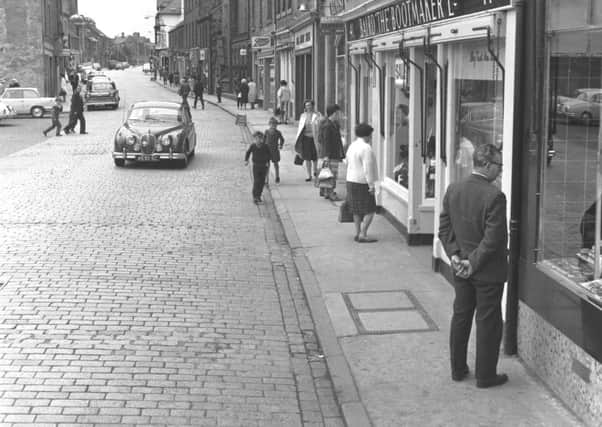 The town centre in Dalkeith, Midlothian, July 1965