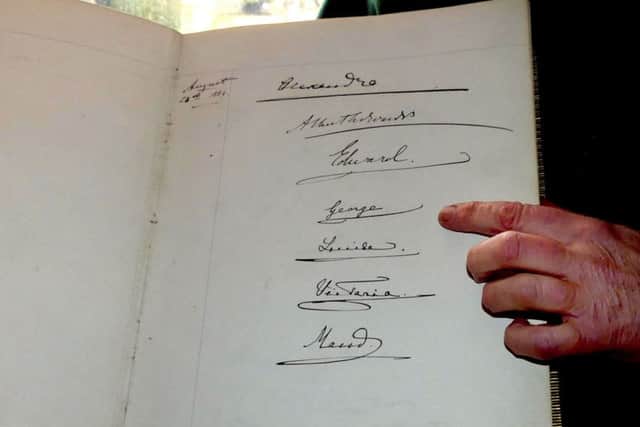 A book signed by many heads of state who visited the rail bridge. Picture: contributed