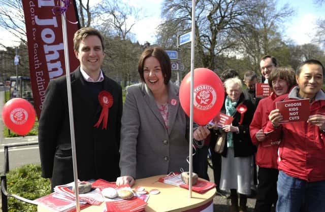 Scottish Labour leader Kezia Dugdale campaigns with Edinburgh Southern candidate Daniel Johnson. Picture: Neil Hanna