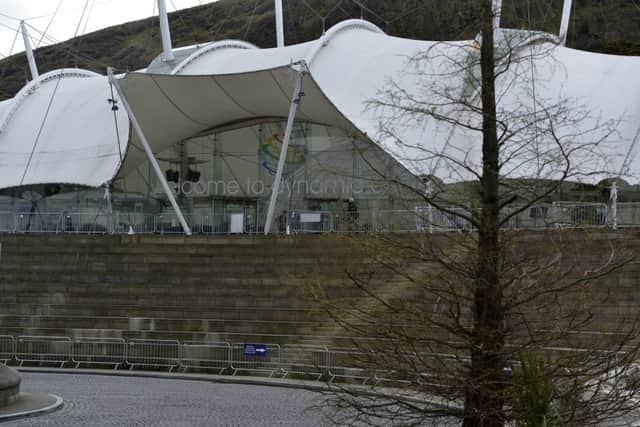 The amphitheatre steps at Dynamic Earth have been closed off due to safety fears. Picture: Julie Bull