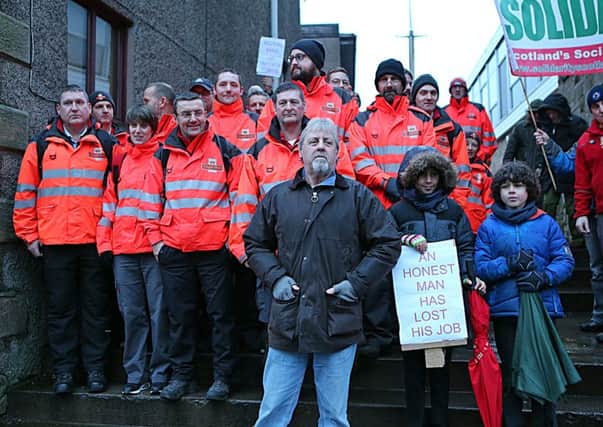 Dave Mitchell with the Cupar posties. Picture: Dave Mitchell