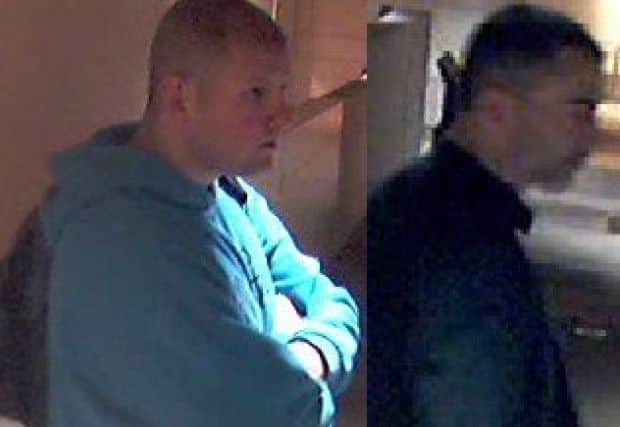 CCTV images of the men wanted in connection with the theft. Picture: Police Scotland